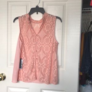 lace button back blouse